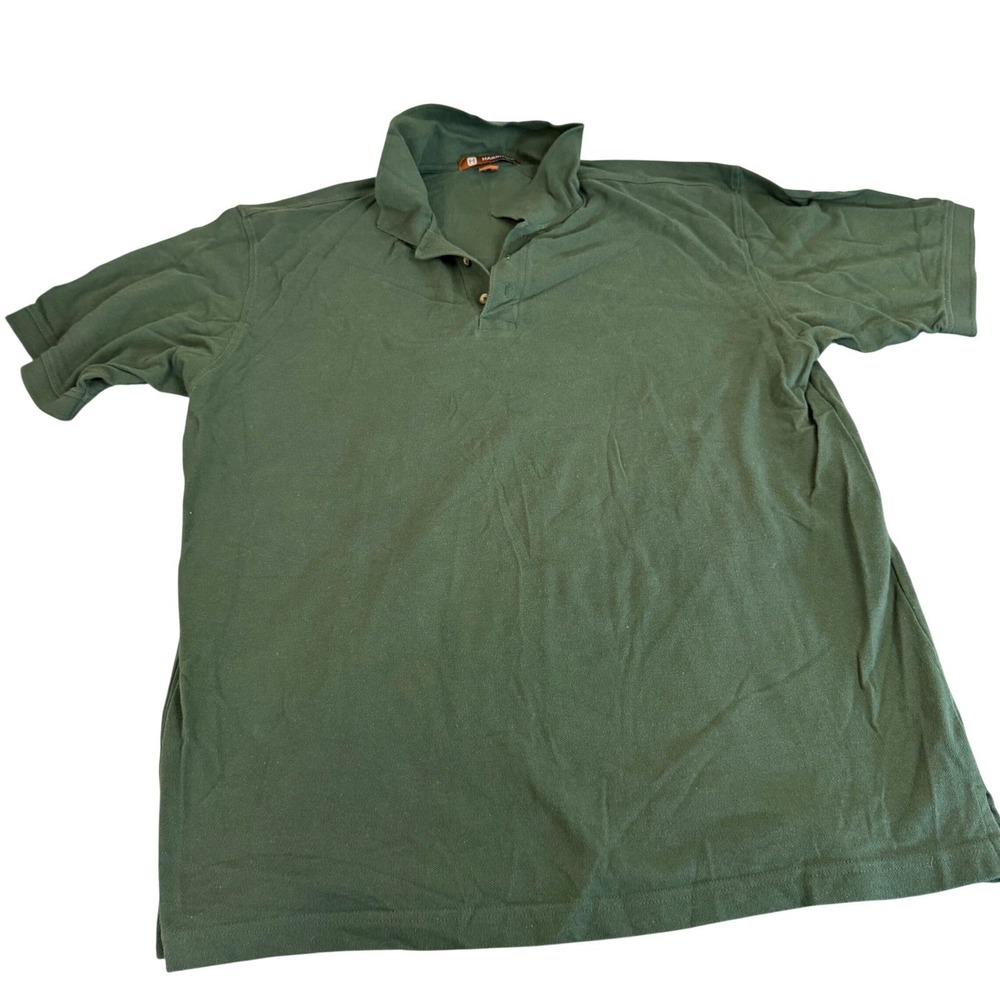 Harriton Mens 2XL Forest Green 100% Cotton Pique Short Sleeve Polo Shirt
